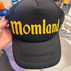 Black and Yellow 'Momland' Trucker Hat